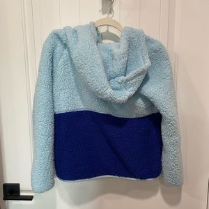 Light blue and dark blue fleece jacket